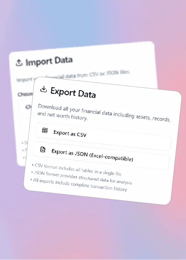 NetPlan Features - Export your data easily - no tie in - data liberation